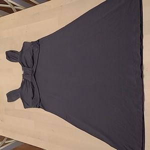 Athleta Calypso Dark Grey Ruched Bodice Stretchy Modal Blend Dress